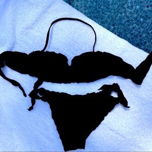 Black eyelet tie bikini 🖤